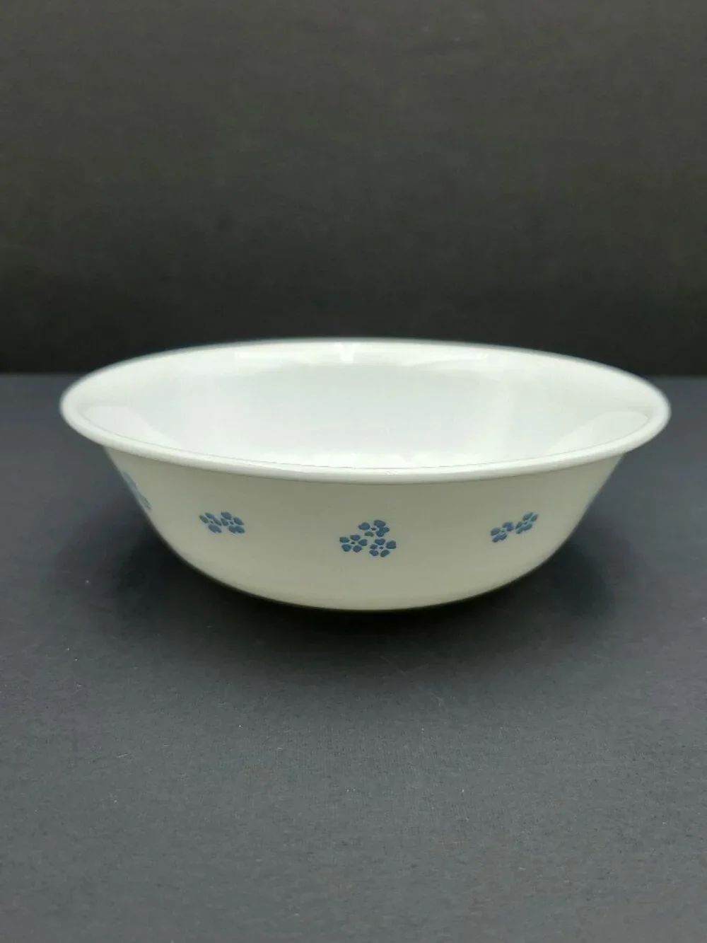 Corelle Secret Garden Soup Bowls Corning White Cereal Bowls with Blue Flowers
